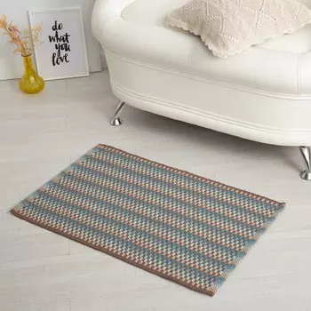 Коврик для дома Grid Цвет: Синий, Черный (50х80 см)