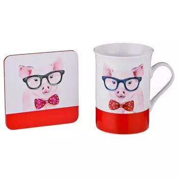 Кружка и подставка Новый Год (300 мл)