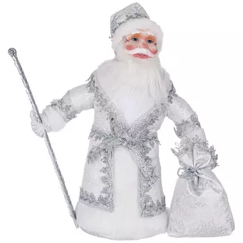 Кукла Дед мороз цвет: серебряный (40 см)