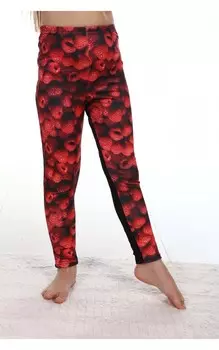 Леггинсы Детство цвет: красный, черный (110 см)