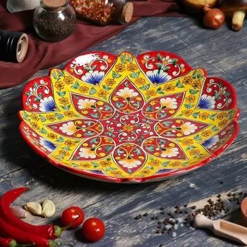 Ляган Цветы (32х32х5 см)