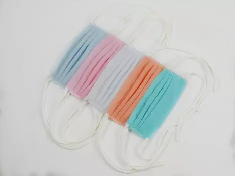 Маска защитная тканевая многоразовая цвет: в ассортименте (9х17 см - 5 шт)