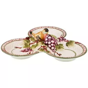 Менажница Птица и виноград (30х30х8 см)