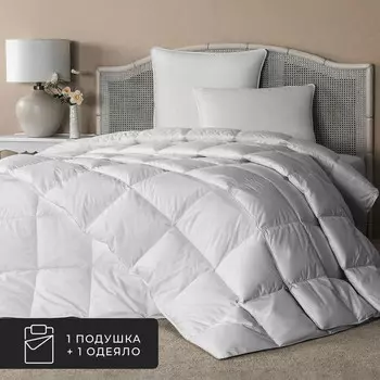 Набор 1 одеяло + 1 подушка Аоста, пух-перо в хлопковом батисте (140х200, 70х70)