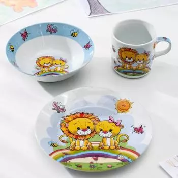 Набор детской посуды Львята (3 предмета)