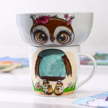 Набор детской посуды Совенок (2 предмета)