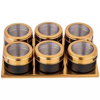 Набор из 7 баночек для специй Черное золото (8 предметов)