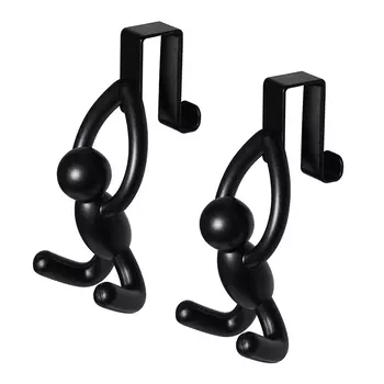 Набор из 2 надверных крючков Buddy цвет: черный (7х13х6 см)