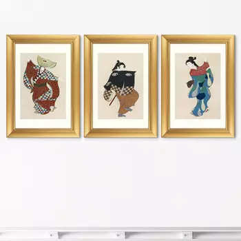 Набор из 3-х картин Dancers from Momoyogusa-Flowers, 1909г. (71х51 см - 3 шт)