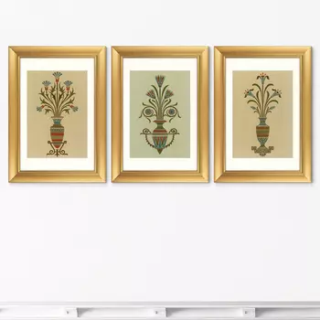 Набор из 3-х картин Floral pattern, 1892г. (71х51 см - 3 шт)