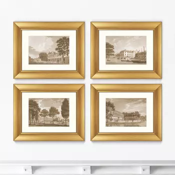 Набор из 4-х картин Cambridge University, 1799г. (51х41 см - 4 шт)