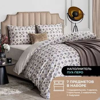 Набор из одеяла и подушек Аоста медиум и КПБ Ансари (евро, всесезонный)