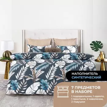 Набор из одеяла и подушек Старлайт и КПБ Алома (евро, легкий)