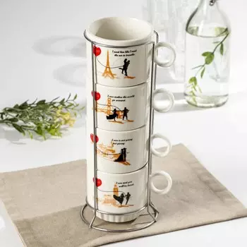 Набор кружек Любовь на двоих (220 мл - 4 шт)