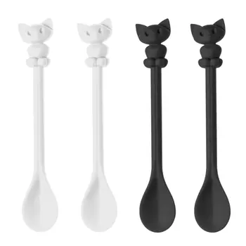 Набор ложек Miaou цвет: черно-белый (4 шт)