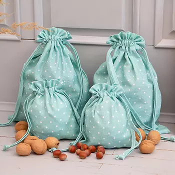 Набор мешочков для хранения Горошек цвет: мятный (4 предмета)