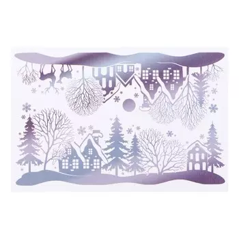 Набор наклеек Заснеженная деревушка (17х25х1 см)