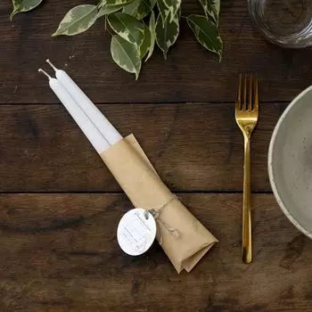 Набор свечей Бирма цвет: белый (2х25 см)