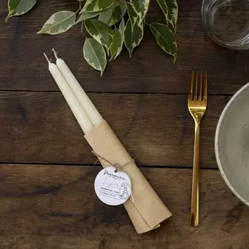 Набор свечей Бирма цвет: кремовый (2х25 см)