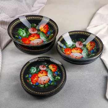 Набор тарелок Народные мотивы (19 предметов)