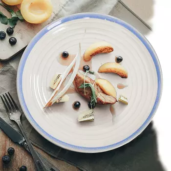 Набор тарелок Stoneware цвет: голубой (21х3х12 см - 4 шт)