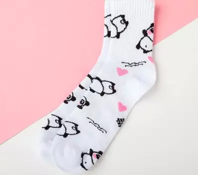 Носки Панды Цвет: Белый (18-20 см)