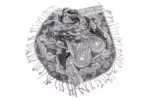 Накидка-палантин Zelophehad Цвет: Белый, Серый (70х190 см)