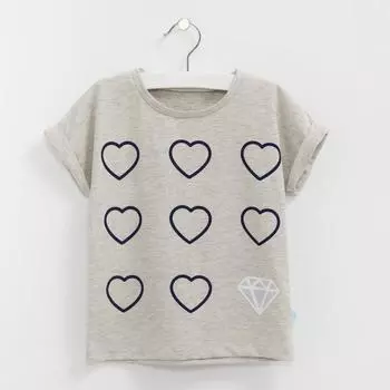 Футболка Сердца Цвет: Серый (9-10 лет)