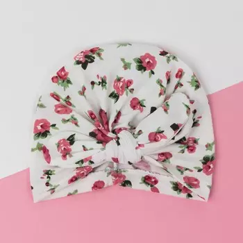 Шапка Цветочек Цвет: Белый (1-3 года)