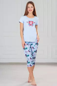 Костюм для дома Снегири Цвет: Голубой (42)