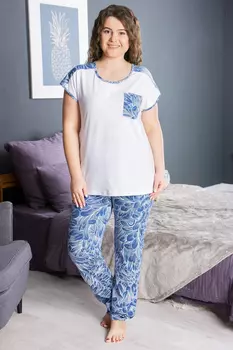 Костюм для дома Перья Цвет: Белый, Синий (48)