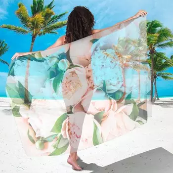 Парео Букет нежных розовых пионов (90х180 см)