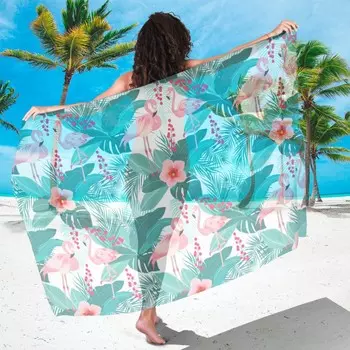 Парео Пальмы и фламинго (90х180 см)