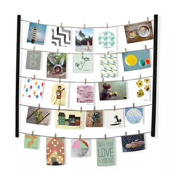 Панно с зажимами для 40 фото HANGIT цвет: черный (3х66х76 см)