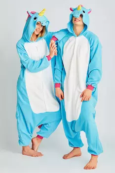 Пижама-кигуруми Единорог Цвет: Голубой (S)