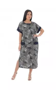 Платье Ангара цвет: хаки, синий (56)