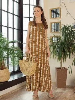 Платье Bevis цвет: бежевый, белый (46)