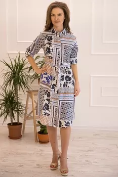 Платье Isaiah цвет: белый, голубой, оранжевый (48)