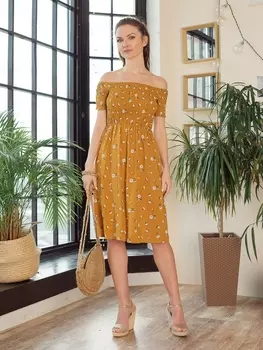 Платье Neas цвет: горчичный (46)