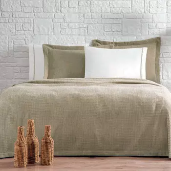 Постельное белье с одеялом-покрывалом Yunona цвет: бежевый (Евро макси)