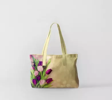 Пляжная сумка Праздничные тюльпаны (50х40 см)