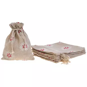 Подарочный мешочек Снежинки (10х12 см - 10 шт)