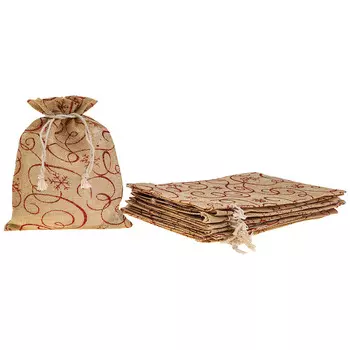 Подарочный мешочек Завитки (10х12 см - 10 шт)