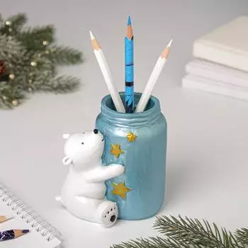 Подставка Мишка с баночкой (10х9х11 см)