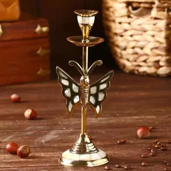 Подсвечник Цветная бабочка (7,5х7,5х22 см)