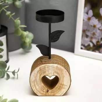 Подсвечник Цветочек с сердечком (7х7,5х18 см)