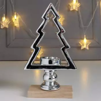 Подсвечник Ёлочка на колонне (12х5х21 см)