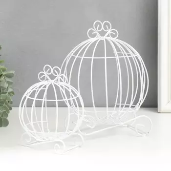 Подсвечник Карета-тыква (16х12х9 см, 20х15х12 см)