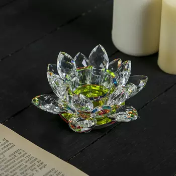 Подсвечник Лотос радужный (11,5х11,5х5 см)