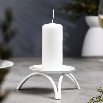Подсвечник Олимп цвет: белый (6х13х13 см)